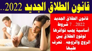 “مفيش طلاق تاني إلا بشرط !! ”.. 7 شروط هامة جداً لوقوع الطلاق بين الزوج والزوجة في قانون الأحوال الشخصية الجديد 2022