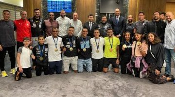 وزير الرياضة يستقبل بعثة الخماسى الحديث بعد المشاركة في بطولة العالم